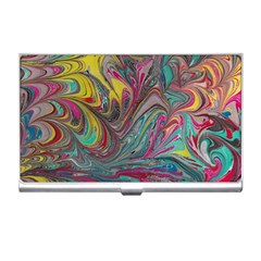 Abstract Marbling Swirls Business Card Holder by kaleidomarblingart