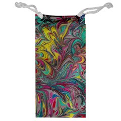 Abstract Marbling Swirls Jewelry Bag by kaleidomarblingart