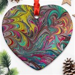 Abstract marbling swirls Heart Ornament (Two Sides) Back