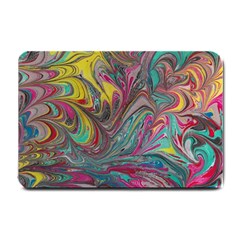 Abstract Marbling Swirls Small Doormat  by kaleidomarblingart