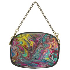 Abstract Marbling Swirls Chain Purse (two Sides) by kaleidomarblingart