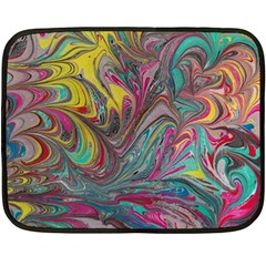 Abstract Marbling Swirls Double Sided Fleece Blanket (mini)  by kaleidomarblingart