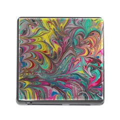 Abstract Marbling Swirls Memory Card Reader (square 5 Slot) by kaleidomarblingart