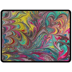 Abstract Marbling Swirls Fleece Blanket (large)  by kaleidomarblingart