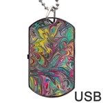 Abstract marbling swirls Dog Tag USB Flash (One Side) Front