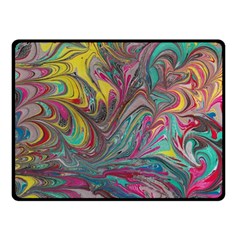 Abstract Marbling Swirls Double Sided Fleece Blanket (small)  by kaleidomarblingart