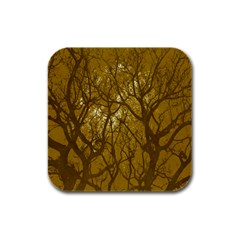 Forest Landscape Illustration 2 Rubber Square Coaster (4 Pack) 