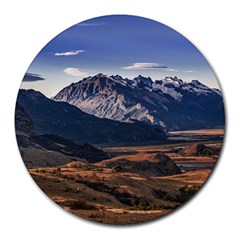 Mountain Patagonian Landscape, Santa Cruz, Argentina Round Mousepads by dflcprintsclothing