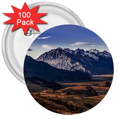 Mountain Patagonian Landscape, Santa Cruz, Argentina 3  Buttons (100 Pack) 