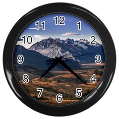 Mountain Patagonian Landscape, Santa Cruz, Argentina Wall Clock (black) by dflcprintsclothing