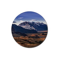 Mountain Patagonian Landscape, Santa Cruz, Argentina Rubber Coaster (round)  by dflcprintsclothing