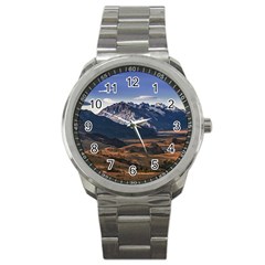 Mountain Patagonian Landscape, Santa Cruz, Argentina Sport Metal Watch by dflcprintsclothing