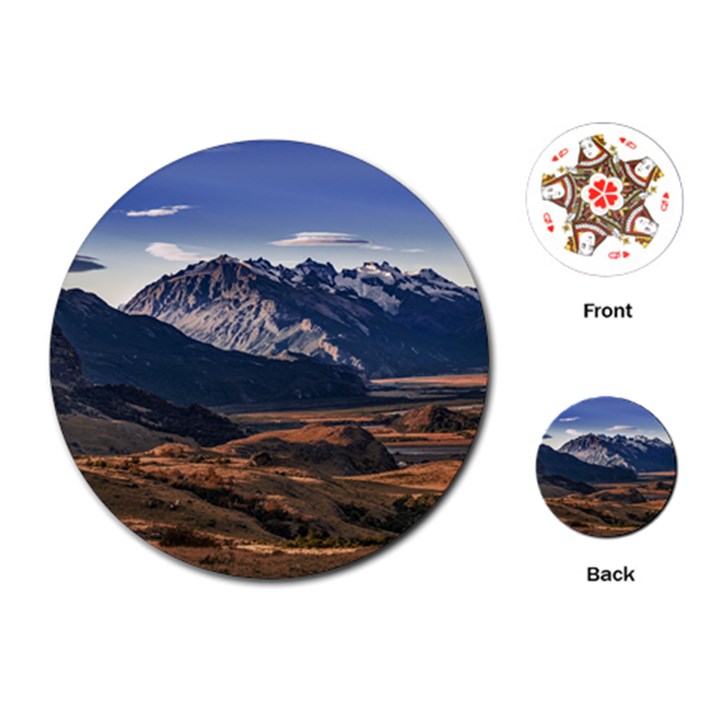 Mountain Patagonian Landscape, Santa Cruz, Argentina Playing Cards Single Design (Round)