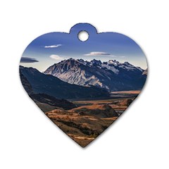 Mountain Patagonian Landscape, Santa Cruz, Argentina Dog Tag Heart (two Sides) by dflcprintsclothing