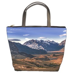 Mountain Patagonian Landscape, Santa Cruz, Argentina Bucket Bag by dflcprintsclothing