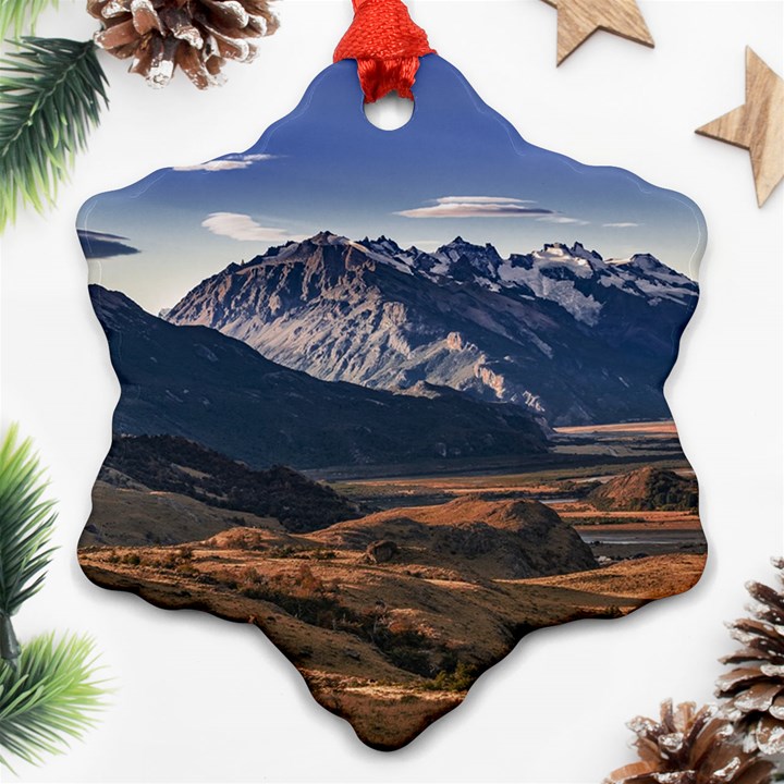 Mountain Patagonian Landscape, Santa Cruz, Argentina Ornament (Snowflake)