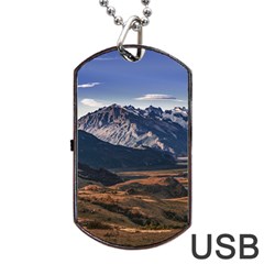 Mountain Patagonian Landscape, Santa Cruz, Argentina Dog Tag Usb Flash (two Sides) by dflcprintsclothing