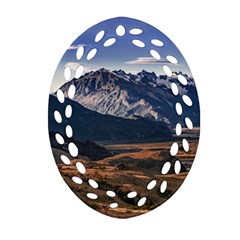 Mountain Patagonian Landscape, Santa Cruz, Argentina Ornament (oval Filigree) by dflcprintsclothing