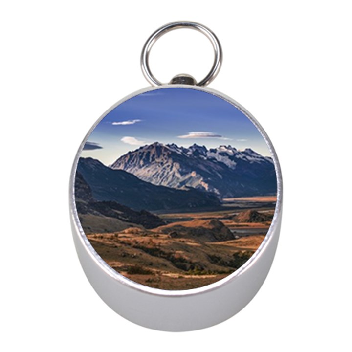 Mountain Patagonian Landscape, Santa Cruz, Argentina Mini Silver Compasses