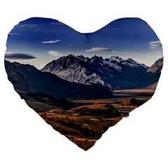 Mountain Patagonian Landscape, Santa Cruz, Argentina Large 19  Premium Flano Heart Shape Cushions by dflcprintsclothing