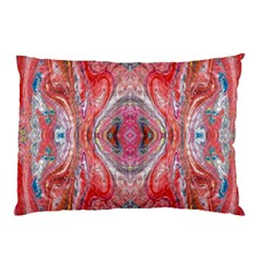 Intricate Red Marbling Pillow Case by kaleidomarblingart