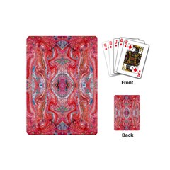 Intricate Red Marbling Playing Cards Single Design (mini) by kaleidomarblingart