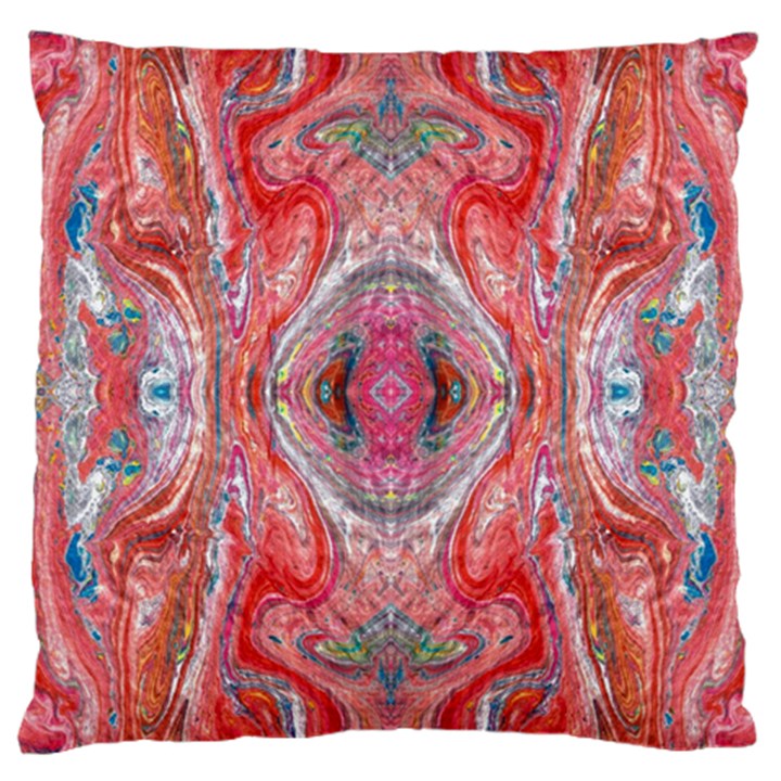 Intricate red marbling Large Cushion Case (One Side)