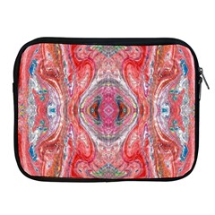 Intricate Red Marbling Apple Ipad 2/3/4 Zipper Cases by kaleidomarblingart