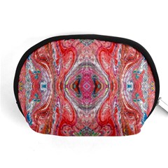 Intricate Red Marbling Accessory Pouch (medium) by kaleidomarblingart