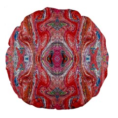 Intricate Red Marbling Large 18  Premium Flano Round Cushions by kaleidomarblingart