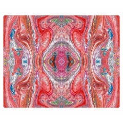 Intricate Red Marbling Double Sided Flano Blanket (medium)  by kaleidomarblingart