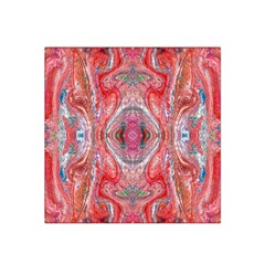 Intricate Red Marbling Satin Bandana Scarf by kaleidomarblingart