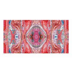 Intricate Red Marbling Satin Shawl by kaleidomarblingart