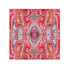 Intricate Red Marbling Small Satin Scarf (square) by kaleidomarblingart