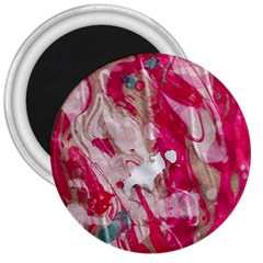 Magenta On Pink 3  Magnets by kaleidomarblingart