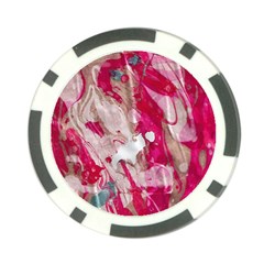 Magenta On Pink Poker Chip Card Guard by kaleidomarblingart