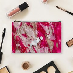 Magenta On Pink Cosmetic Bag (medium) by kaleidomarblingart