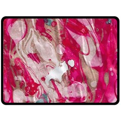 Magenta On Pink Fleece Blanket (large)  by kaleidomarblingart