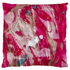 Magenta On Pink Large Flano Cushion Case (one Side) by kaleidomarblingart