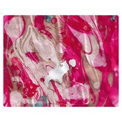 Magenta On Pink Double Sided Flano Blanket (medium)  by kaleidomarblingart