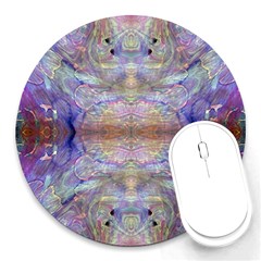 Amethyst Marbling Round Mousepads by kaleidomarblingart