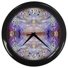 Amethyst Marbling Wall Clock (black) by kaleidomarblingart