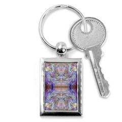 Amethyst Marbling Key Chain (rectangle) by kaleidomarblingart