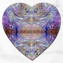 Amethyst Marbling Jigsaw Puzzle (heart) by kaleidomarblingart