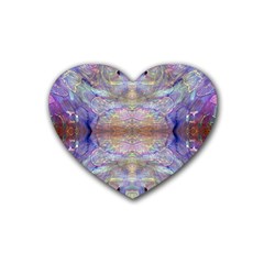 Amethyst Marbling Rubber Coaster (heart)  by kaleidomarblingart