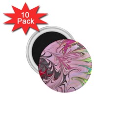 Petals With Marbling 1 75  Magnets (10 Pack)  by kaleidomarblingart