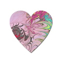 Petals With Marbling Heart Magnet by kaleidomarblingart