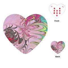 Petals With Marbling Playing Cards Single Design (heart) by kaleidomarblingart