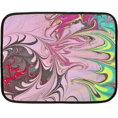 Petals With Marbling Fleece Blanket (mini) by kaleidomarblingart