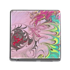 Petals With Marbling Memory Card Reader (square 5 Slot) by kaleidomarblingart